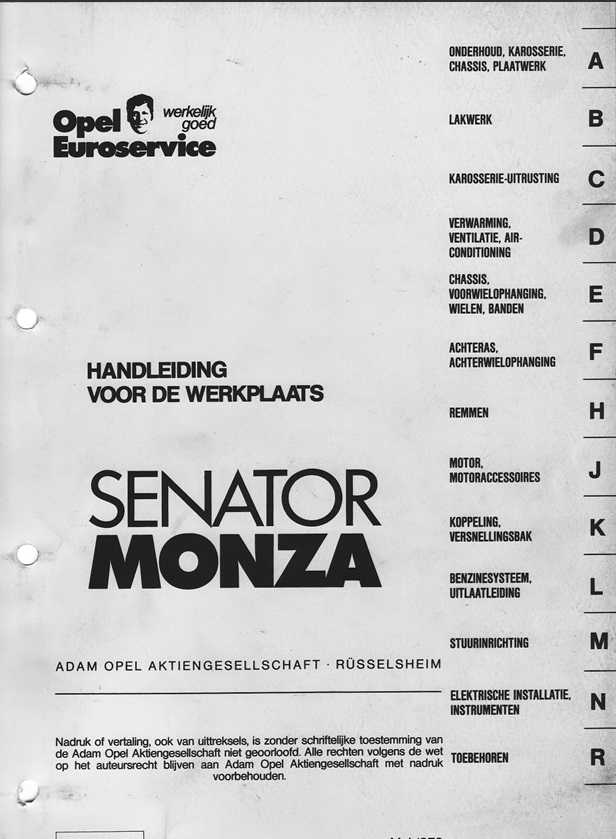 opel monza wkpl.handboek